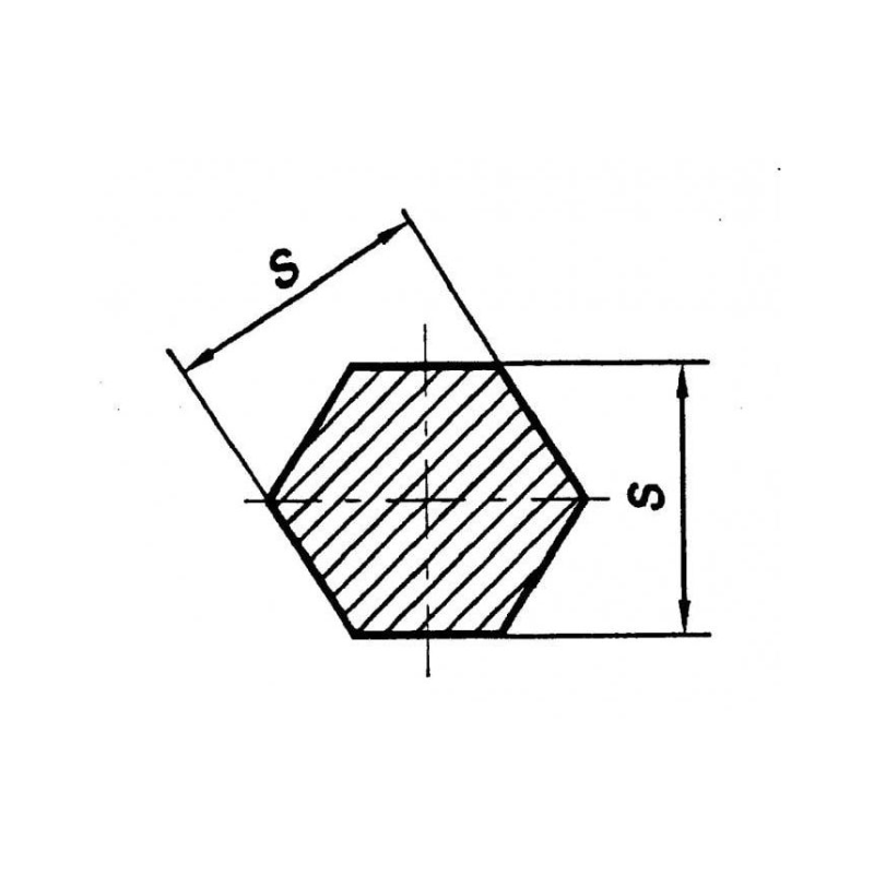Titan 3.7165 sexkant från 9,52 till 25 mm hexagon kvalitet 5 Ti-6Al-4V valbar 0,05-1 meter