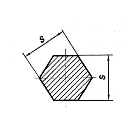 Titan 3.7165 sexkant från 9,52 till 25 mm hexagon kvalitet 5 Ti-6Al-4V valbar 0,05-1 meter